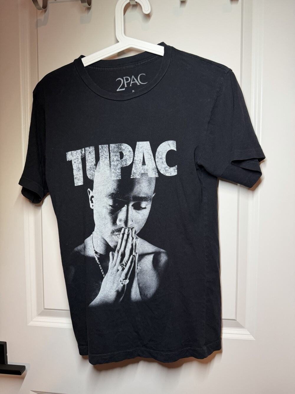 2Pac Black Graphic Short Sleeve Crewneck T-Shirt Size S Rap & Hip Hop